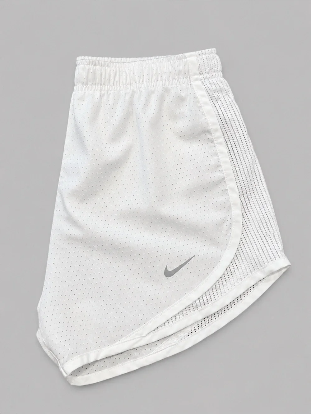 Nike Dri-FIT White Running Shorts XS Mesh Athletic Workout Shorts